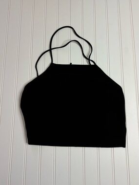 Urban Outfitters Black High-Neck Strappy Crop Top
